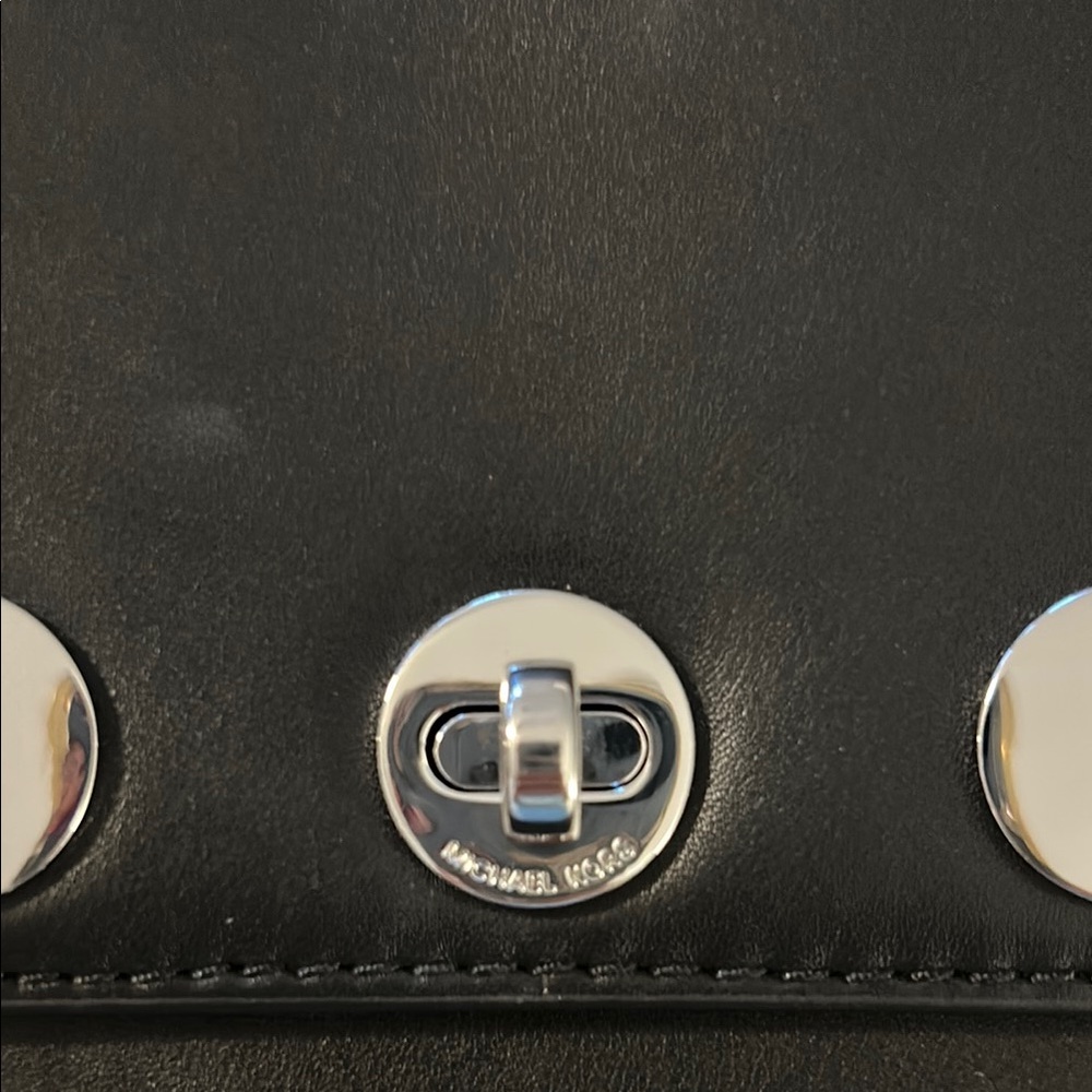 Michael Kors Black and Silver Crossbody Bag with Studded Accents - Picture 4 of 4